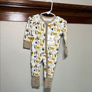 Emerson and Friends Jungle Friends Bamboo PJ Footie NWT